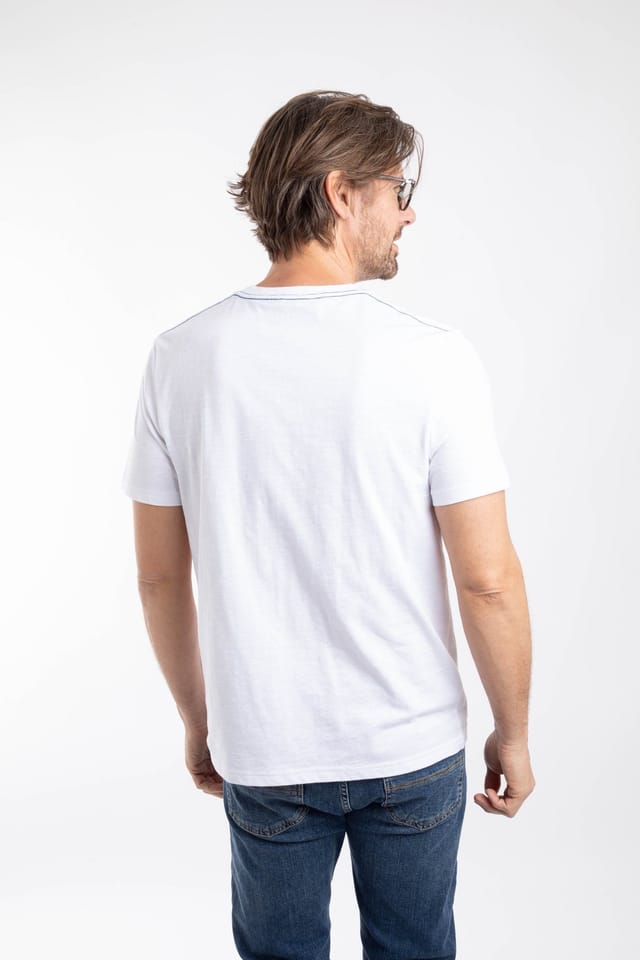 Weird Fish Weird Fish Men's Fishmonger Front Print Graphic T-Shirt in White - 3