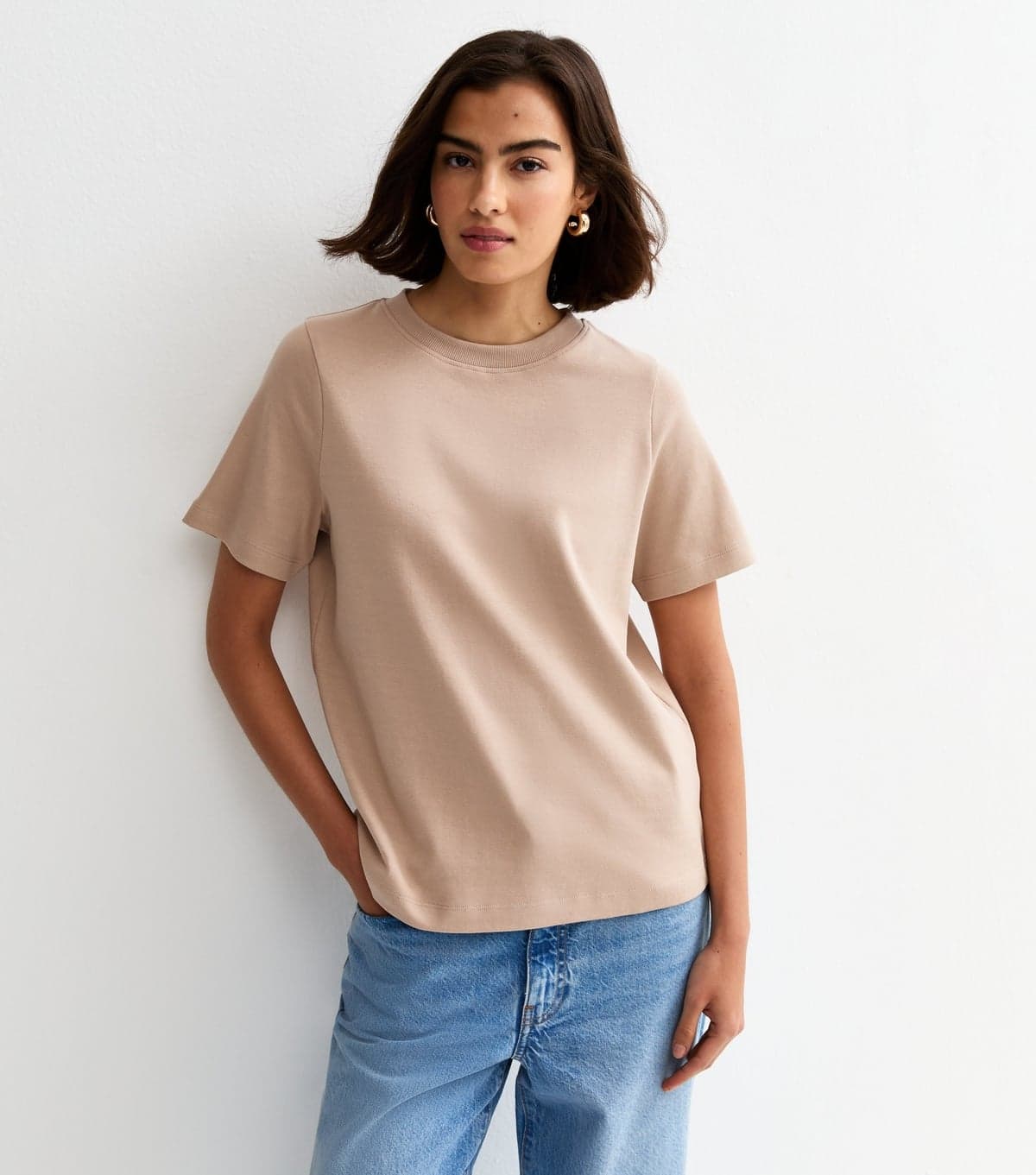New Look New Look Mink Heavyweight Cotton T-Shirt