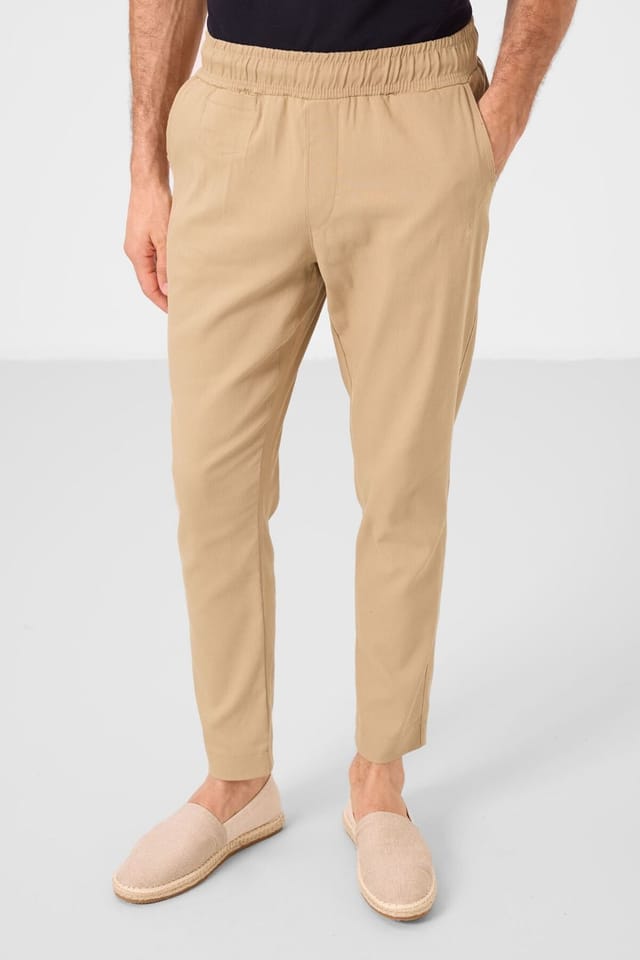 Tommy Life Tommy Life Men's Straight-Leg Gabardine Chinos in Tan - 2