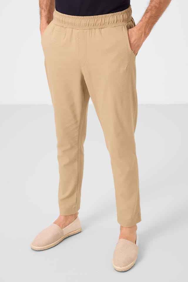 Tommy Life Tommy Life Men's Straight-Leg Gabardine Chinos in Tan - 3