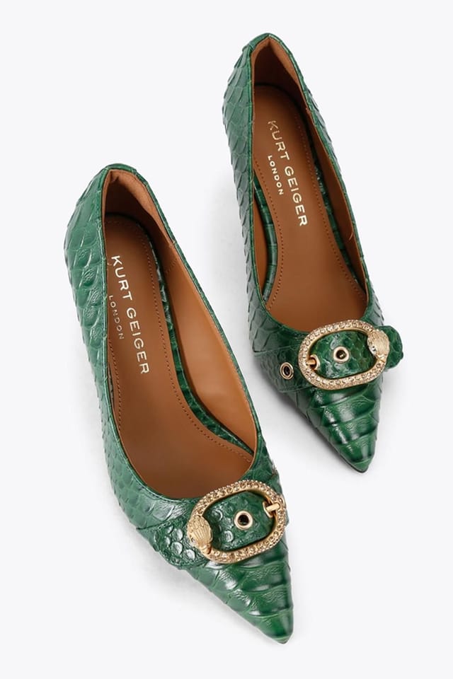 Kurt Geiger London Kurt Geiger London Women's 'Kgl Mayfair Court Sm Egl' Snake Print Heels in Dark Green - 2