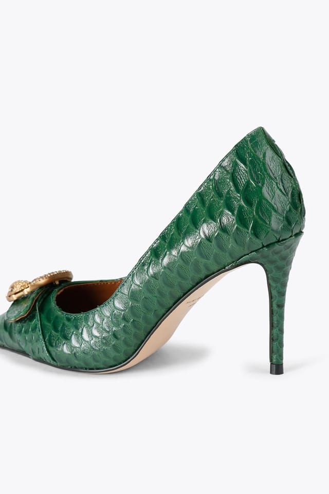 Kurt Geiger London Kurt Geiger London Women's 'Kgl Mayfair Court Sm Egl' Snake Print Heels in Dark Green - 3