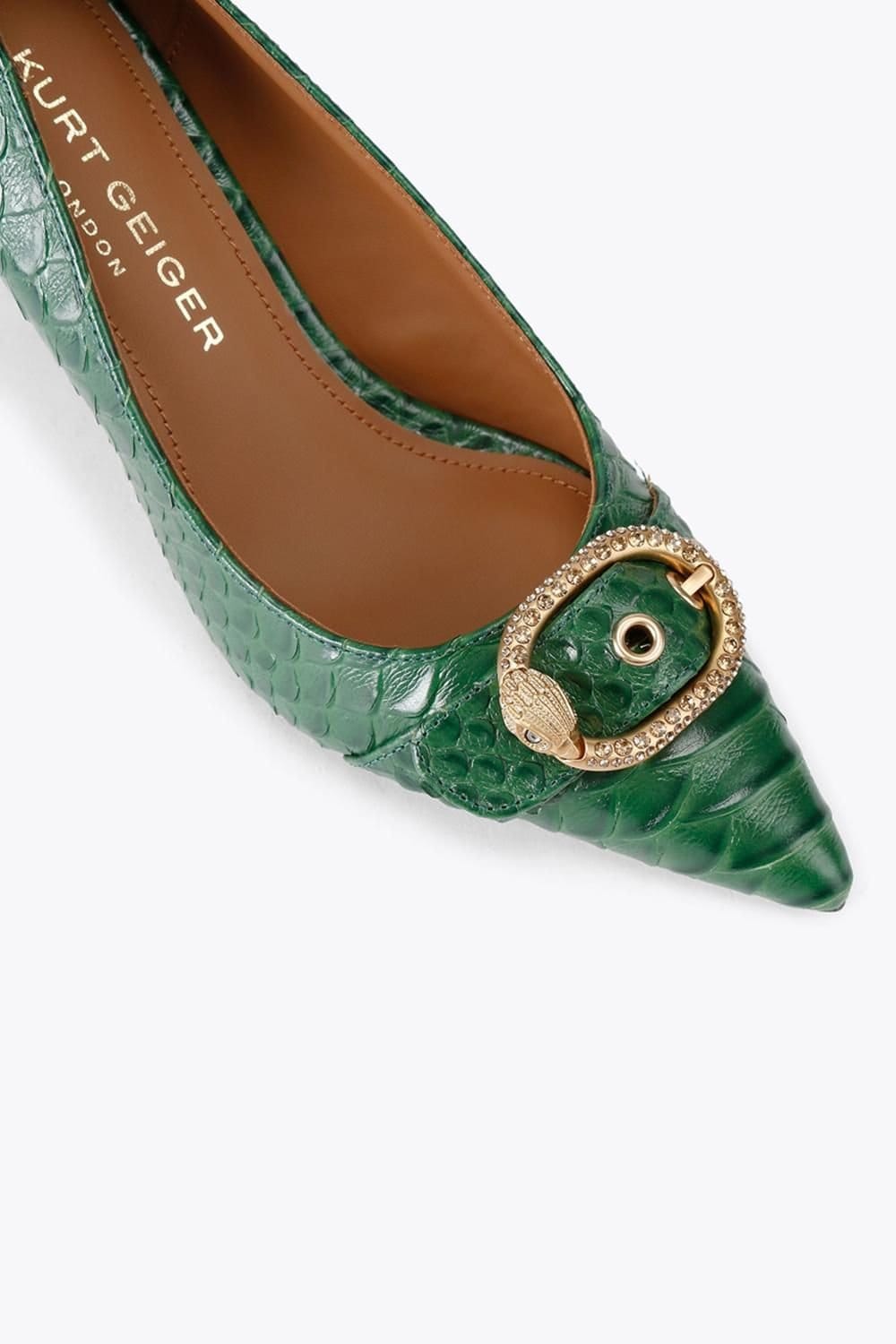 Kurt Geiger London Kurt Geiger London Women's 'Kgl Mayfair Court Sm Egl' Snake Print Heels in Dark Green - 4