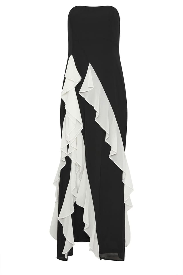 Star By Julien Macdonald Star by Julien Macdonald Women's Bandeau Contrast Ruffle Maxi Dress in Black - 2