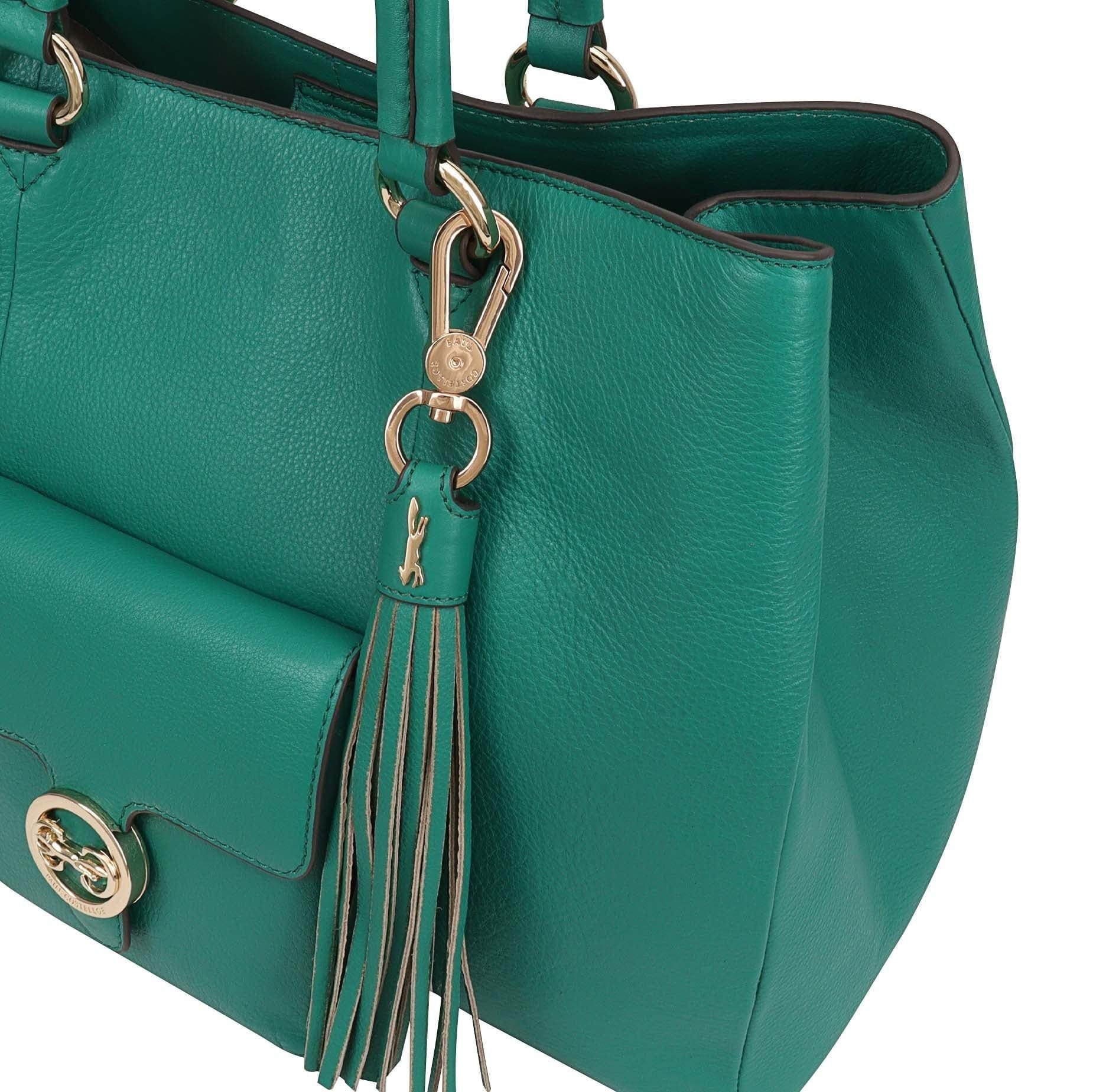 Paul Costelloe Paul Costelloe Women's Shebelle Leather Shoulder Bag in Green - 4