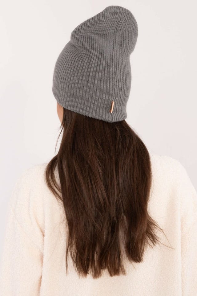 Love Lace Love Lace Women's Classic Monochrome Acrylic Beanie Hat with Discreet Patch Everyday in Grey - 3