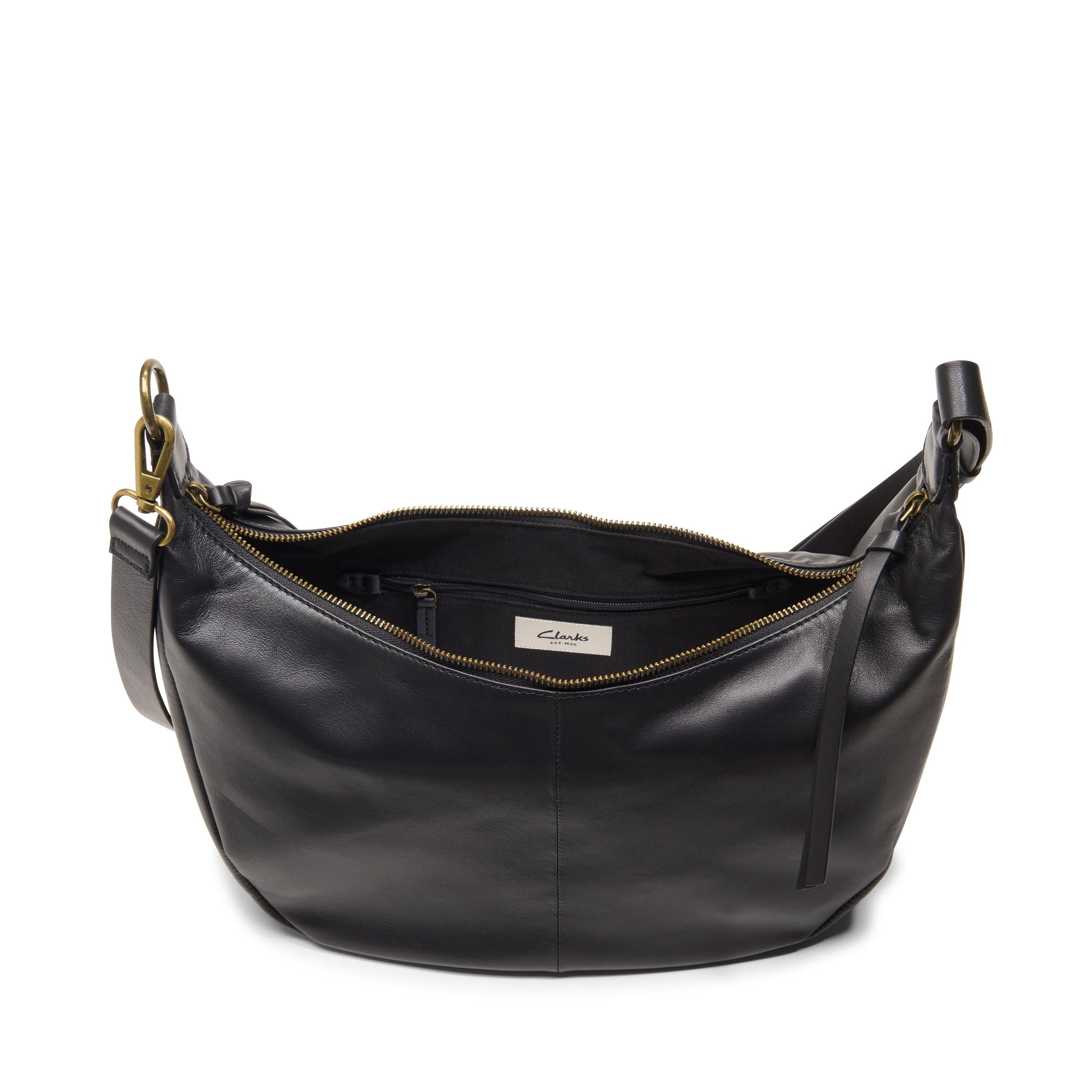 Clarks Clarks Women's Willow Moon Black Leather Shoulder Bag, Cross Body Bag - 4