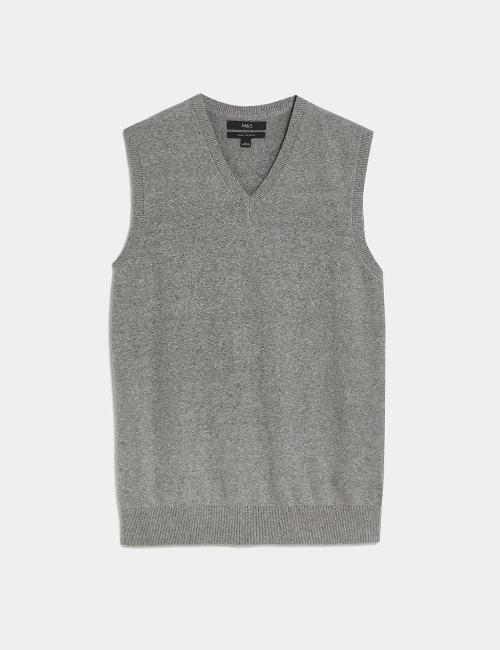Marks & Spencer M&S Grey Marl Cotton Sleeveless Jumper