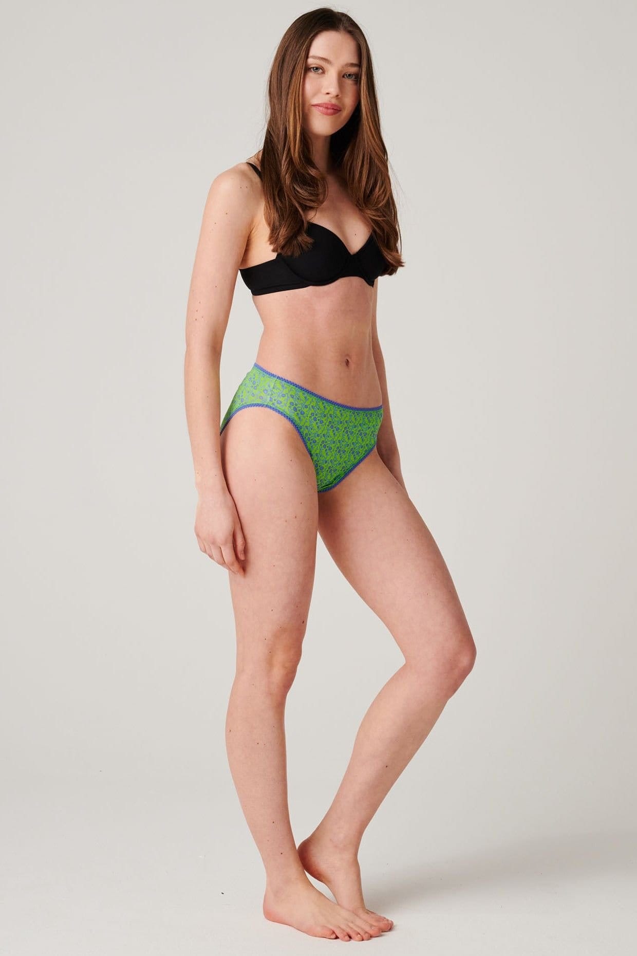 British Boxers British Boxers Women's Pack of Four "Boom Bloom" High Leg Knickers in Bright Blue - 4
