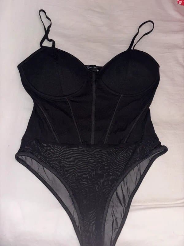 New Look Black corset style bodysuit