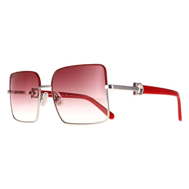 Salvatore Ferragamo Salvatore Ferragamo Women's Square Silver Red Red Gradient SF302SL - 2