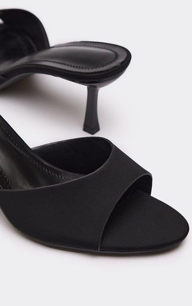 EGO Wellz Peep Toe Kitten Heeled Mule In Black, Women's Size UK 3 - 2