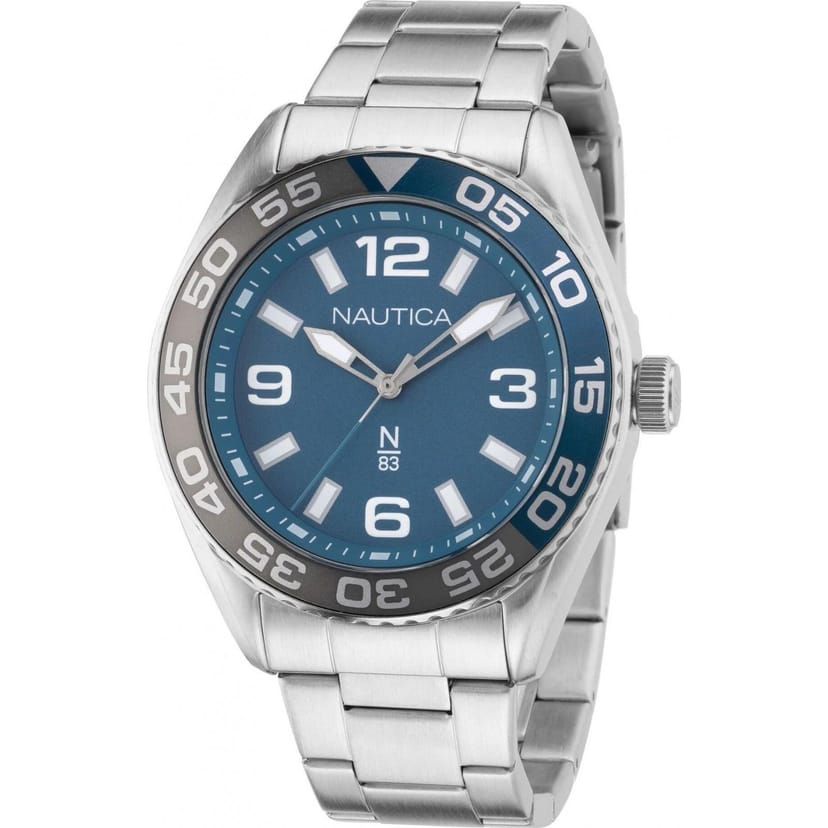 Nautica Nautica Men's NAPFWS307 Finn World 44mm Quartz Watch in Silver - 1