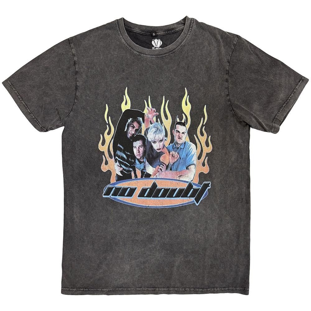 No Doubt No Doubt Men's Retro Stone Wash T-Shirt in Charcoal - 4