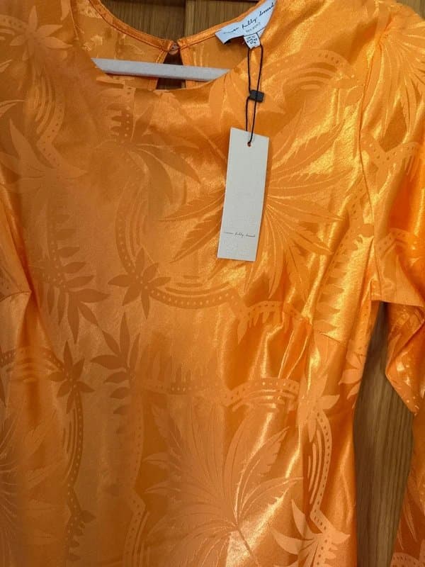 Never Fully Dressed Gorgeous orange silk summer occasion party dress