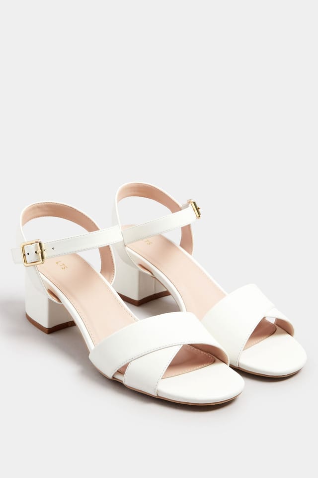 Long Tall Sally Long Tall Sally Women's Cross Over Block Heels in White - 2