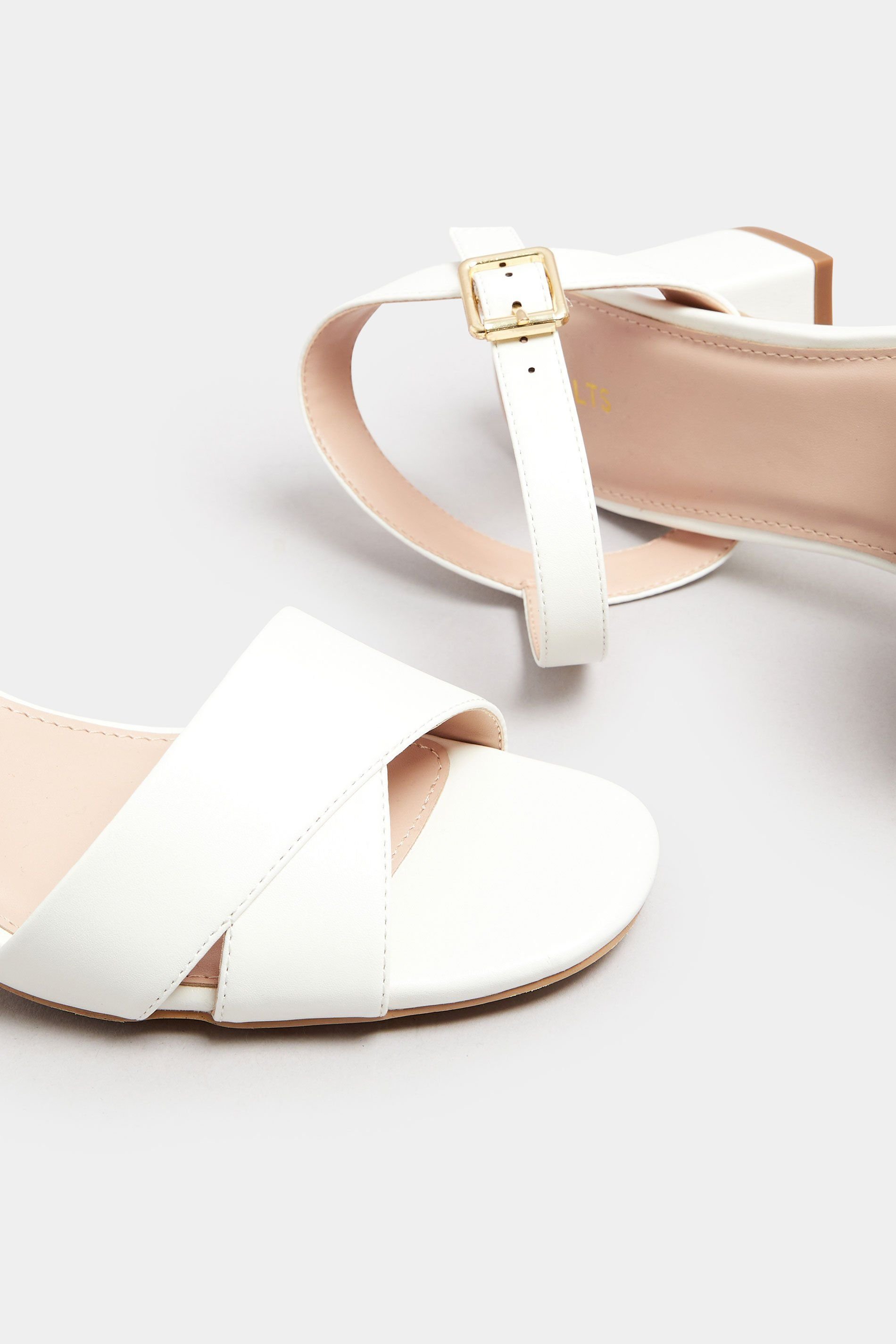 Long Tall Sally Long Tall Sally Women's Cross Over Block Heels in White - 4