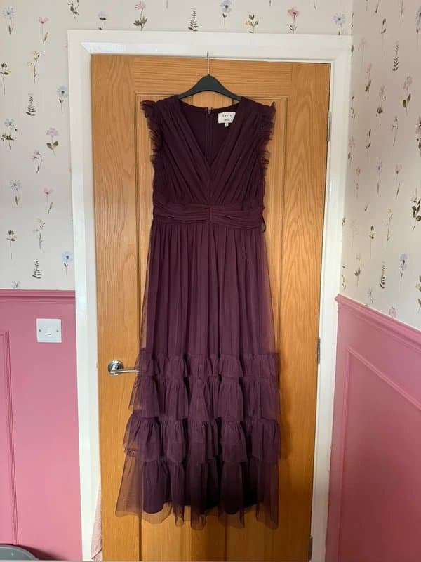 ASOS ASOS burgundy tulle maxi dress