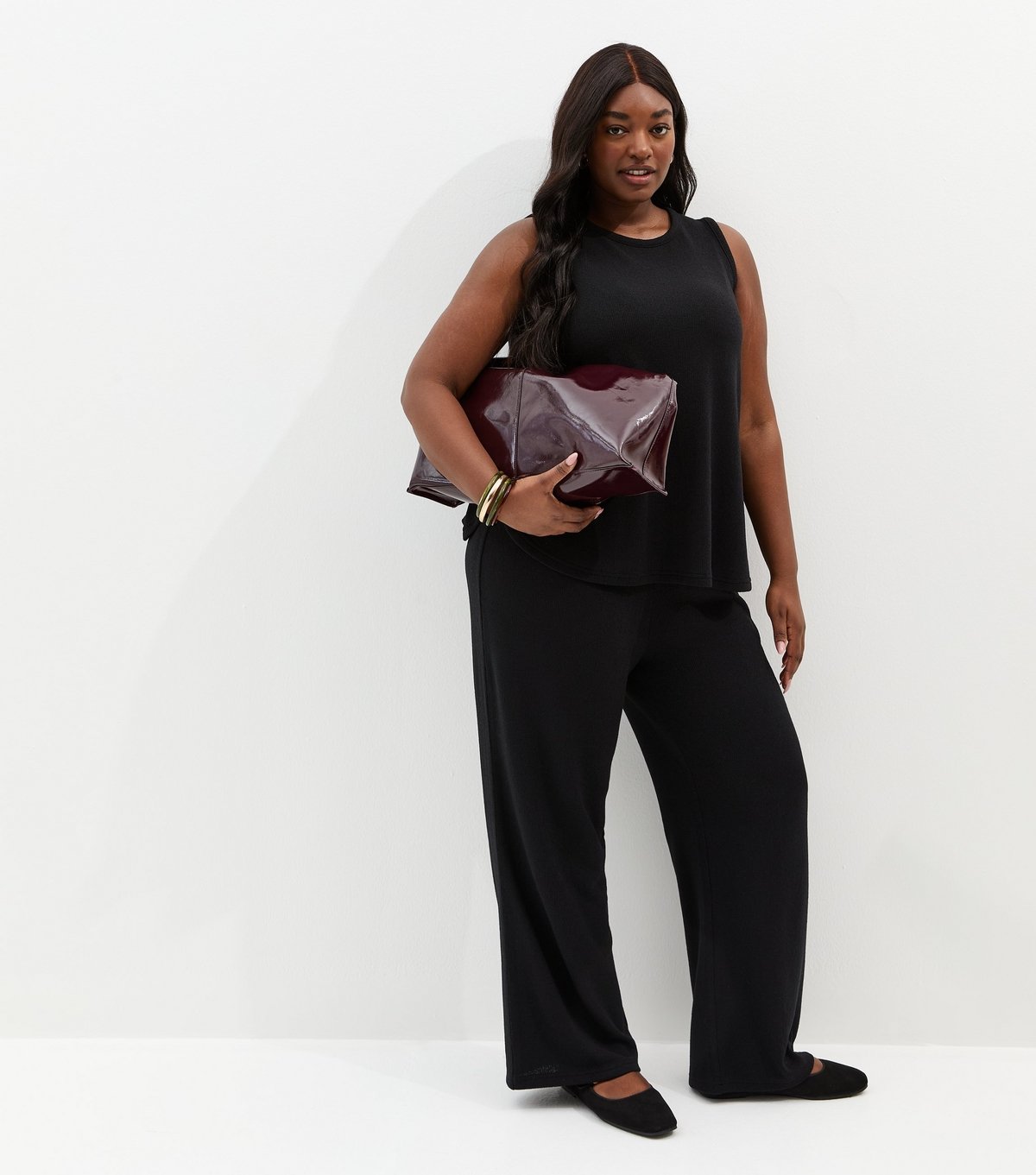 New Look Women's Plus Size Black Textured Longline Vest Curves New Look - 3