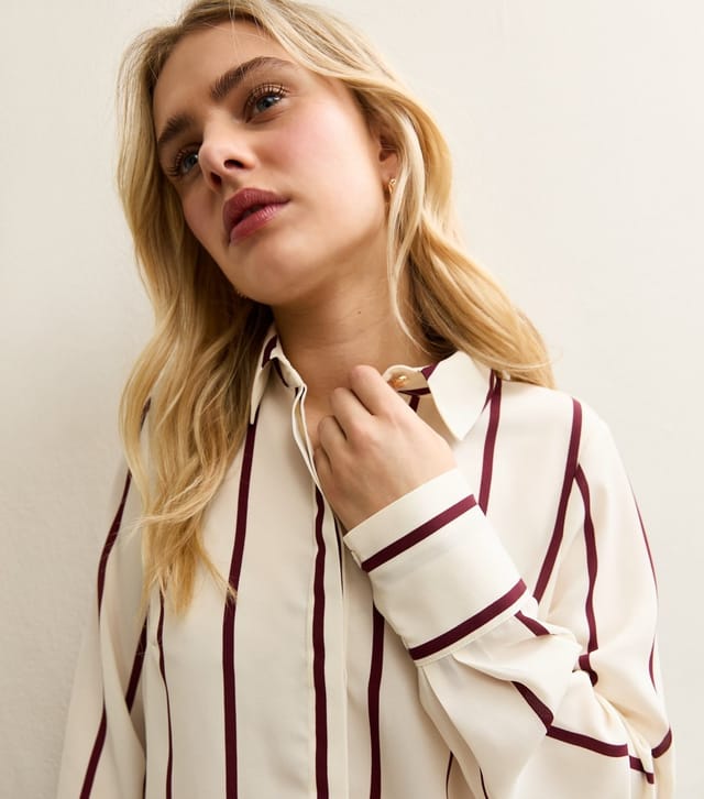 New Look Women's Red and White Striped Shirt New Look - 2