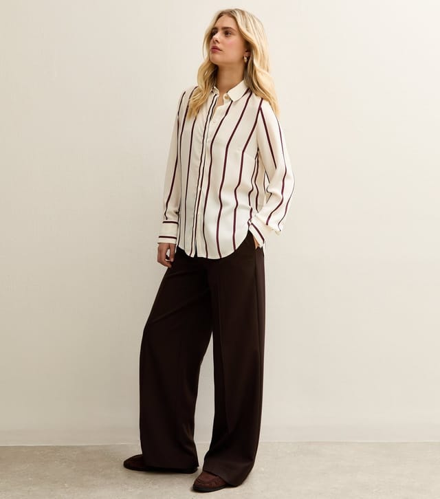 New Look Women's Red and White Striped Shirt New Look - 3