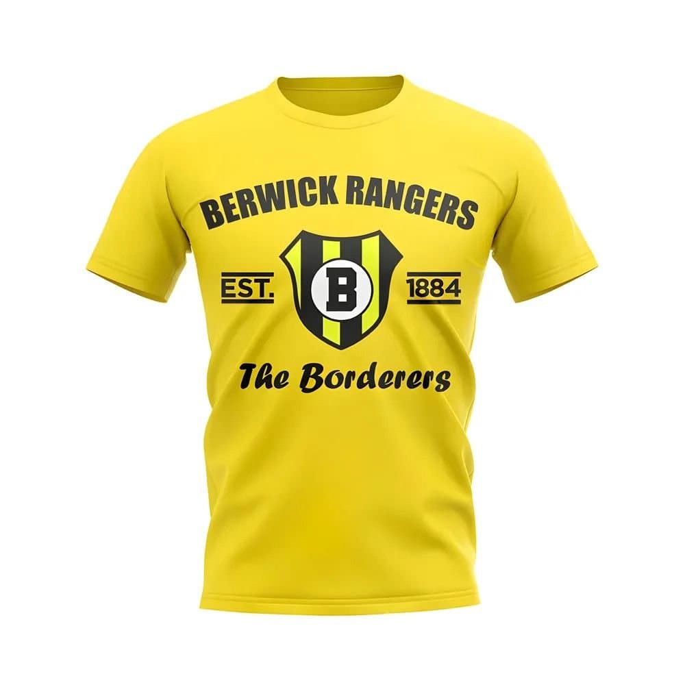 Berwick Rangers Berwick Rangers Men's Personalised Established Football T-Shirt in Yellow