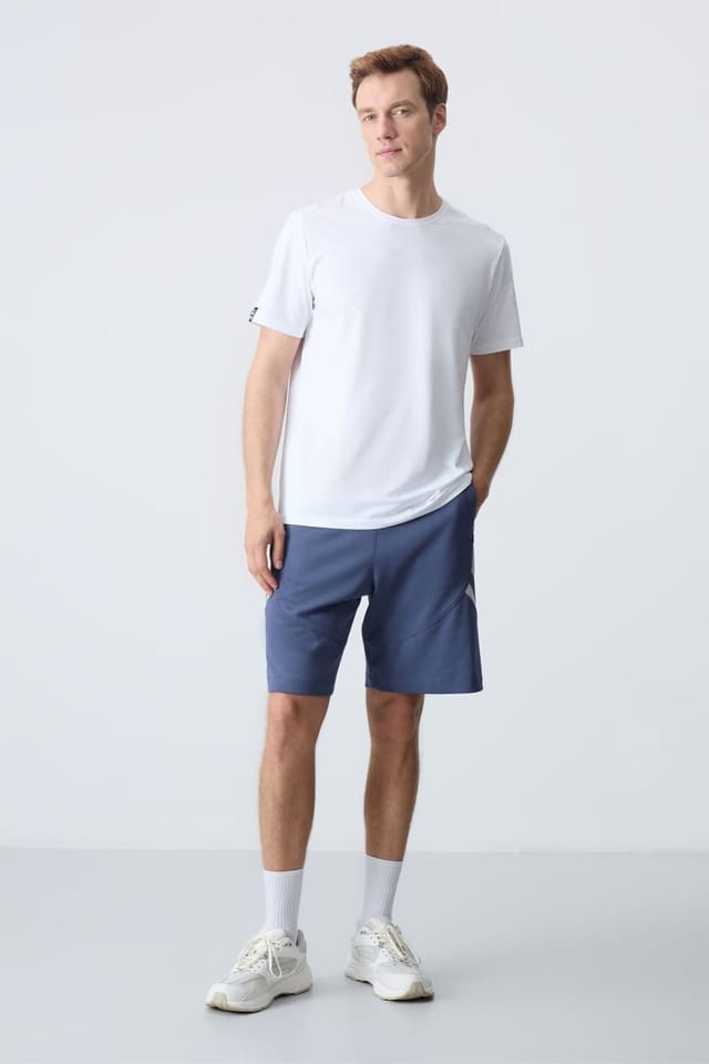 Tommy Life Tommy Life Men's Fleece Sweat Shorts in Mid Blue - 2