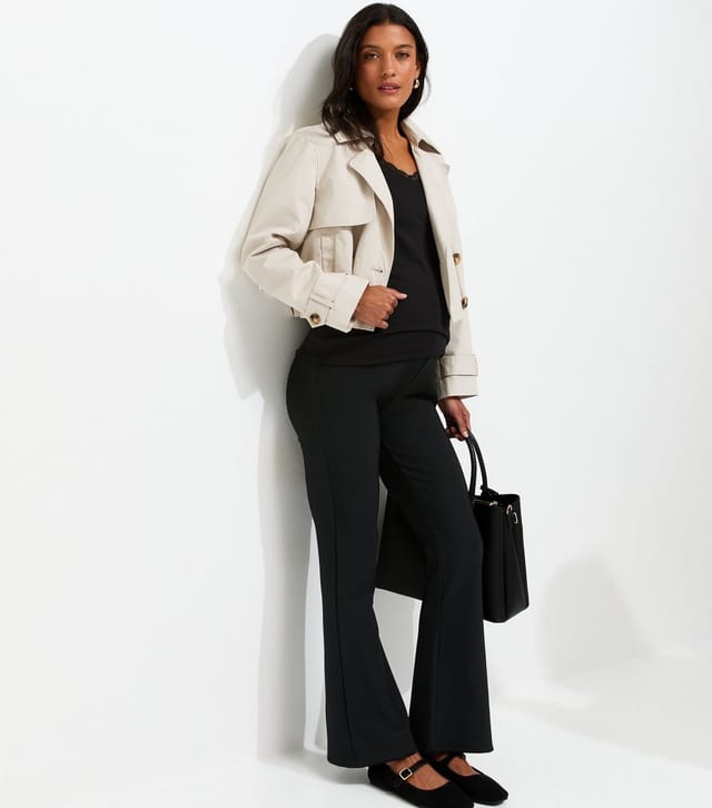 New Look Women's Maternity Black Rib Flared Trousers New Look - 3