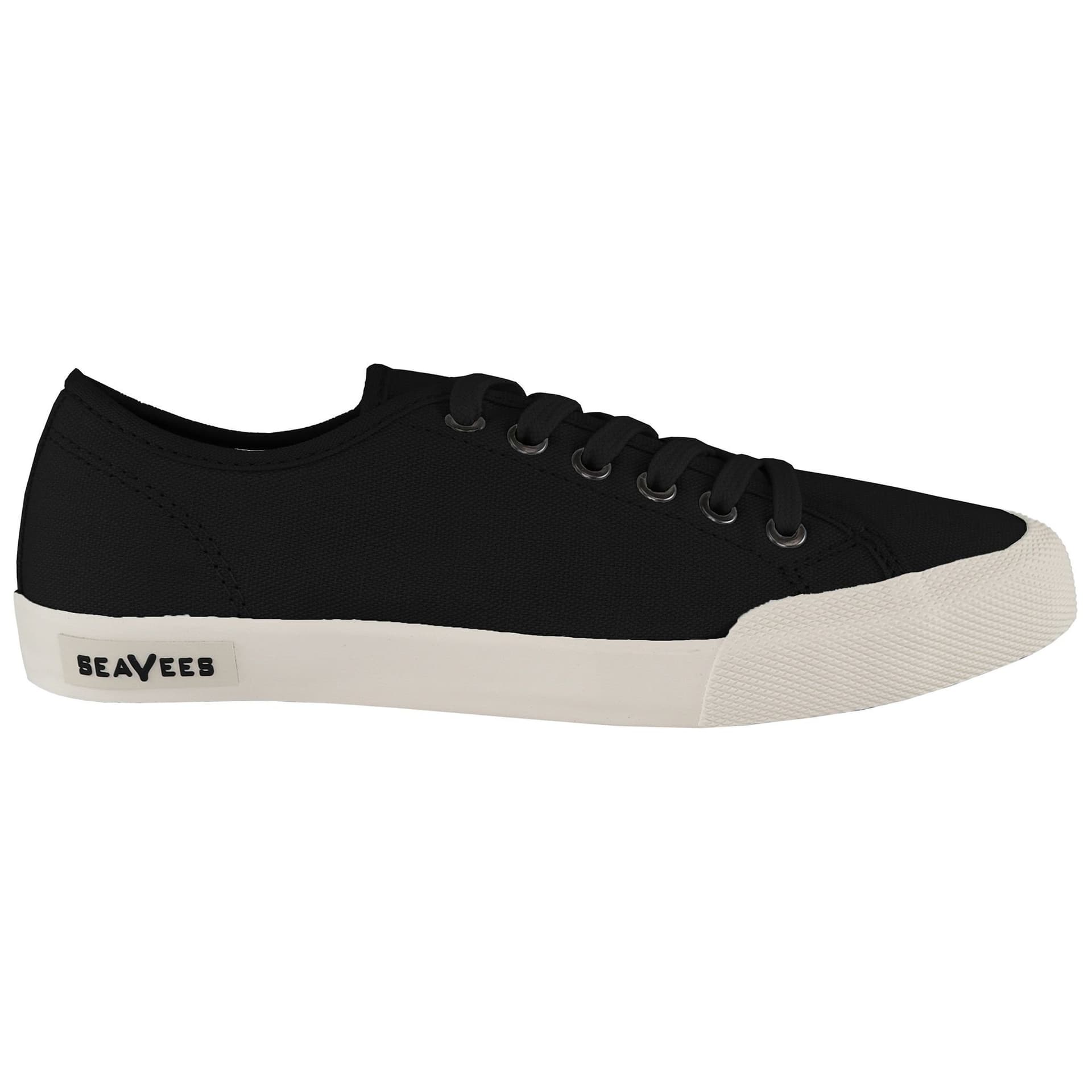 Seavees Seavees Men's Monterey Lace-Up Black Canvas Plimsolls