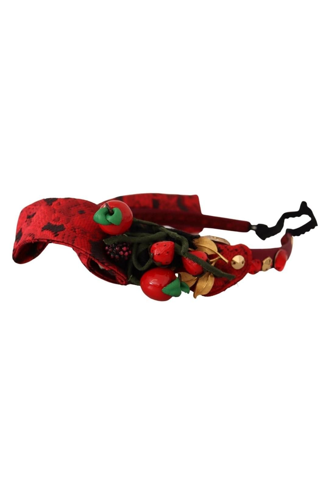 Dolce & Gabbana Dolce & Gabbana Women's Red Tiara Berry Fruit Crystal Bow Hair Diadem Headb - 2