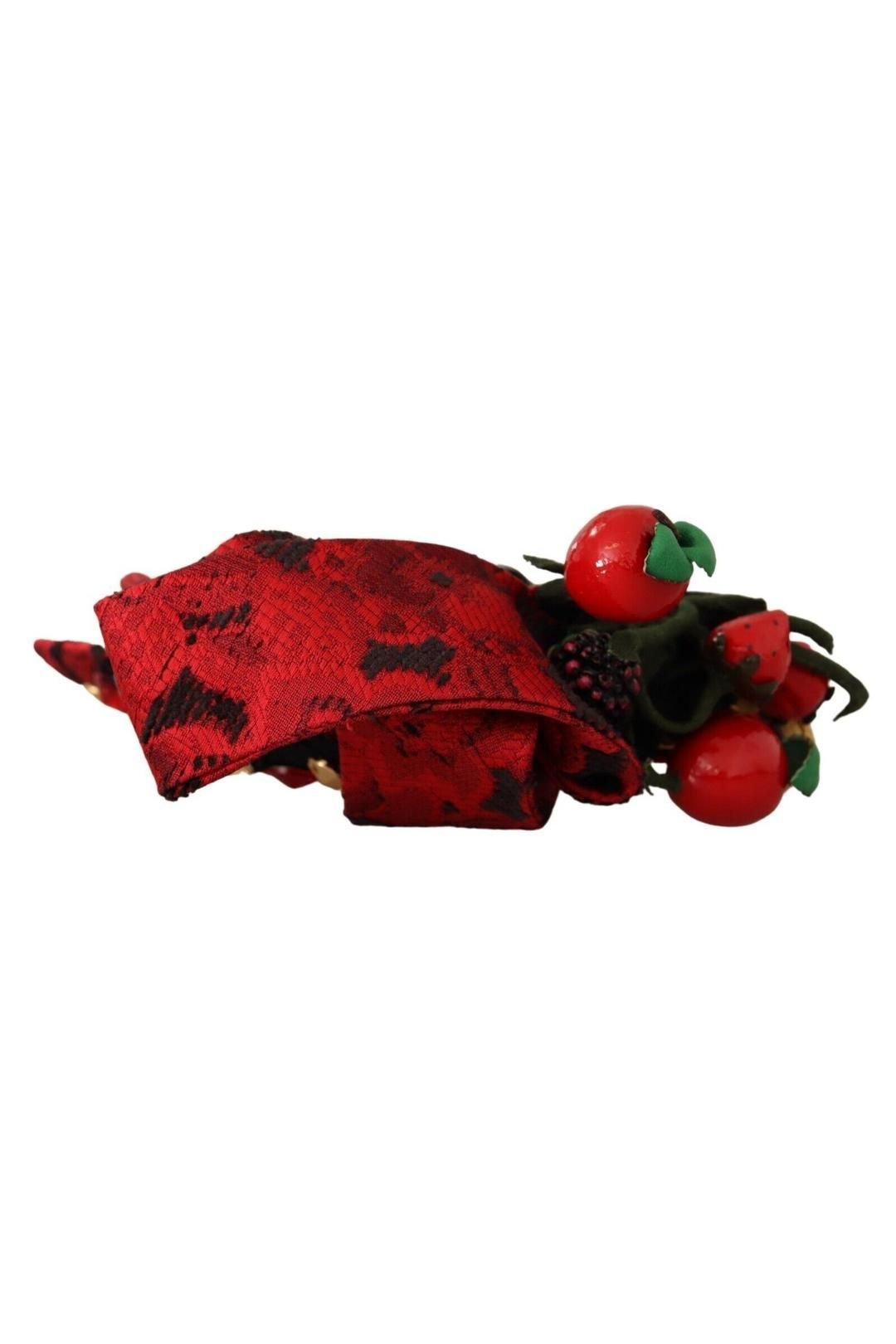 Dolce & Gabbana Dolce & Gabbana Women's Red Tiara Berry Fruit Crystal Bow Hair Diadem Headb - 3