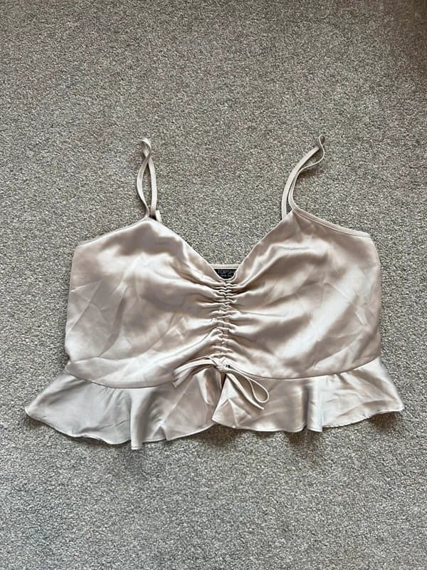 Topshop Women’s Topshop Slinky Ruched Cami Peplum Top