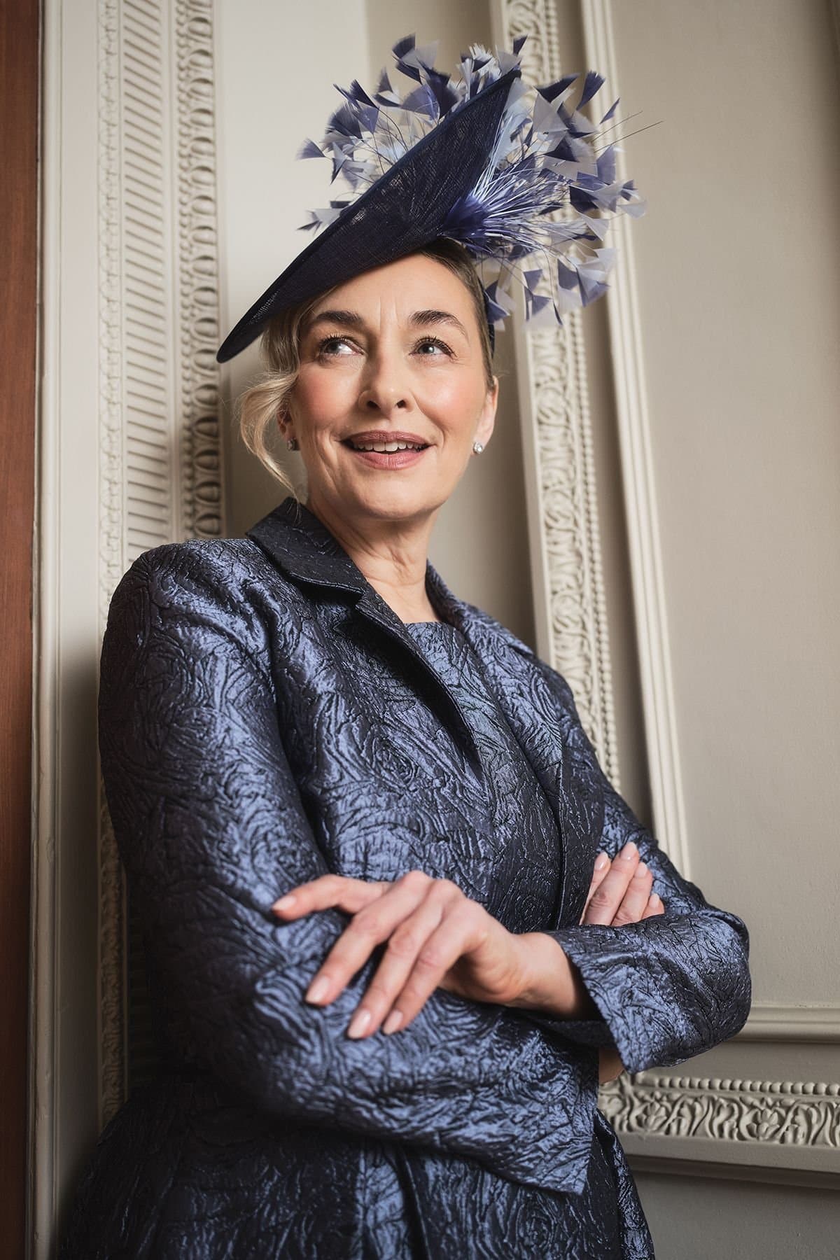 Coast Coast Navy Feather Detail Round Fascinator