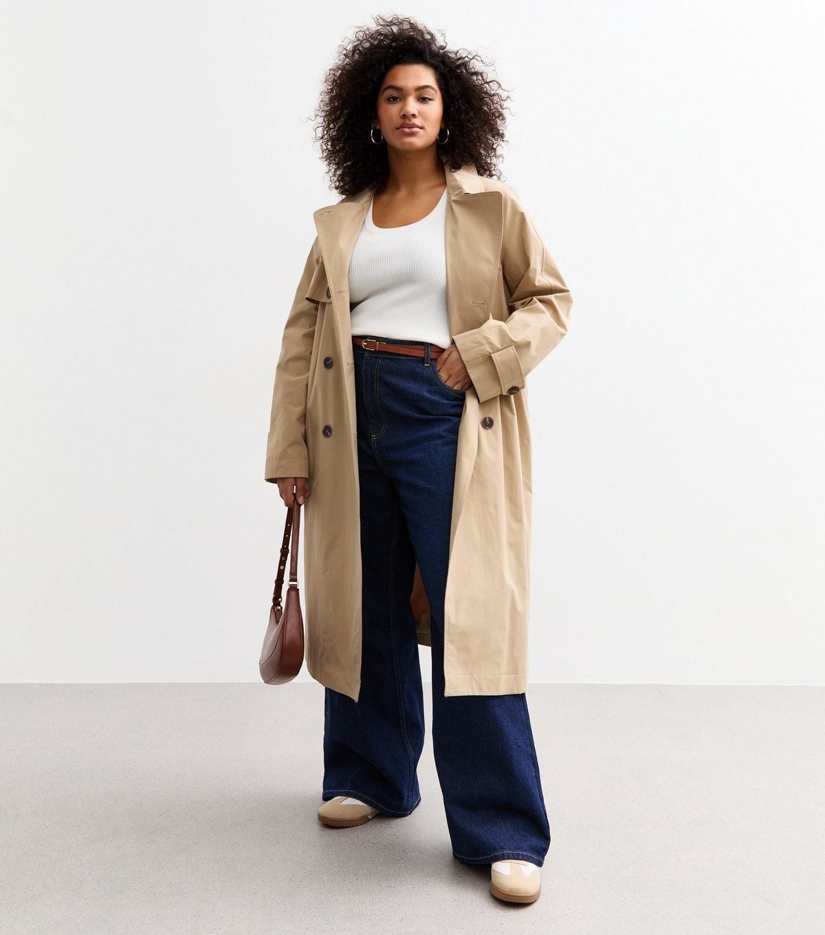 New Look Women's Plus Size White Ribbed Scoop Neck Vest Curves New Look - 3