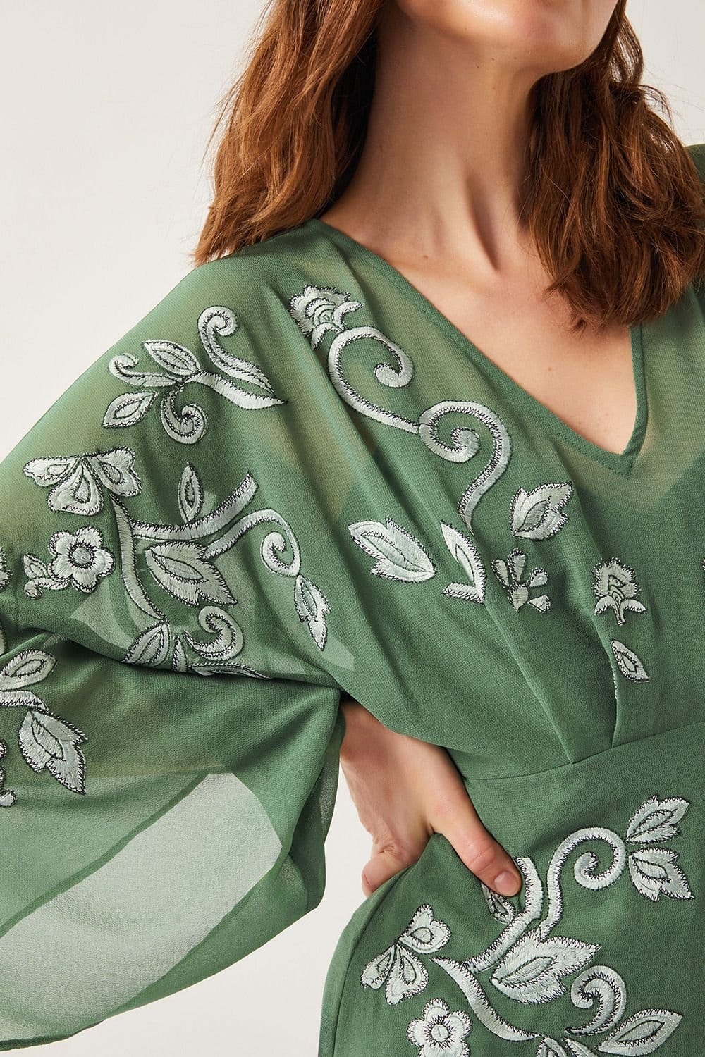 Monsoon Monsoon Women's Hannah Embroidered Tea Dress Green - 4
