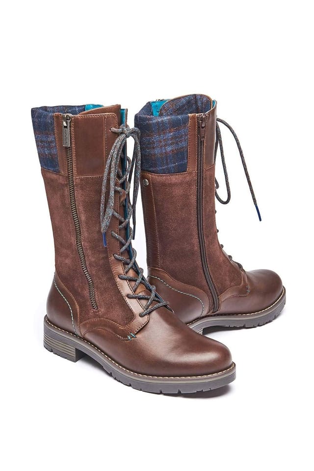 Moshulu Moshulu Women's 'Helga' Mid Calf Lace Up Boot in Chocolate - 2