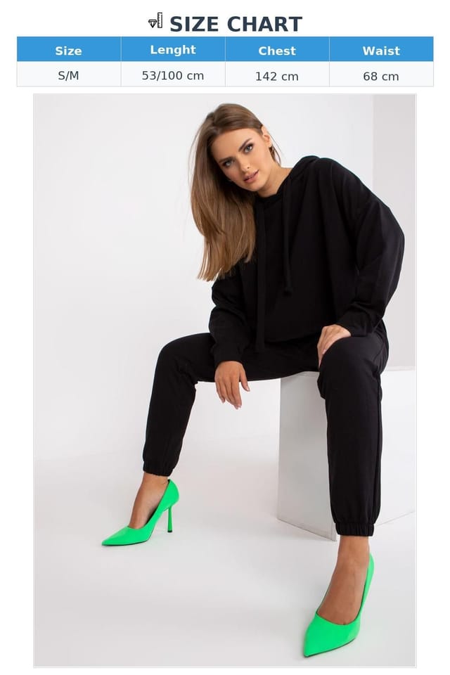 Love Lace Love Lace Women's Hooded Sweatshirt & Long Pants Set Style 164808 in Black - 3