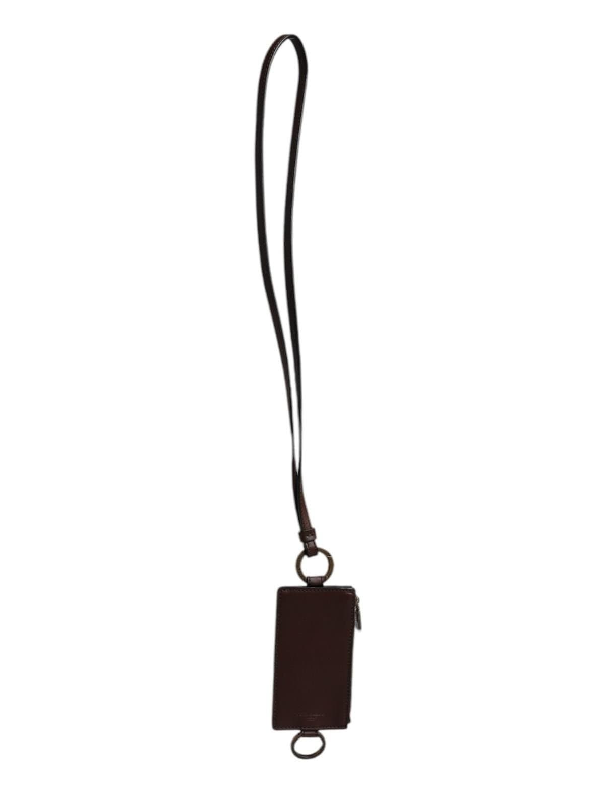 Dolce & Gabbana Dolce & Gabbana Men's Brown Calf Leather Lanyard Logo Card Holder Wallet