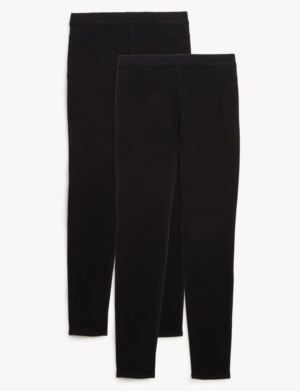 Marks & Spencer M&S 2 Pack High Waisted Jeggings Black/Black - 1