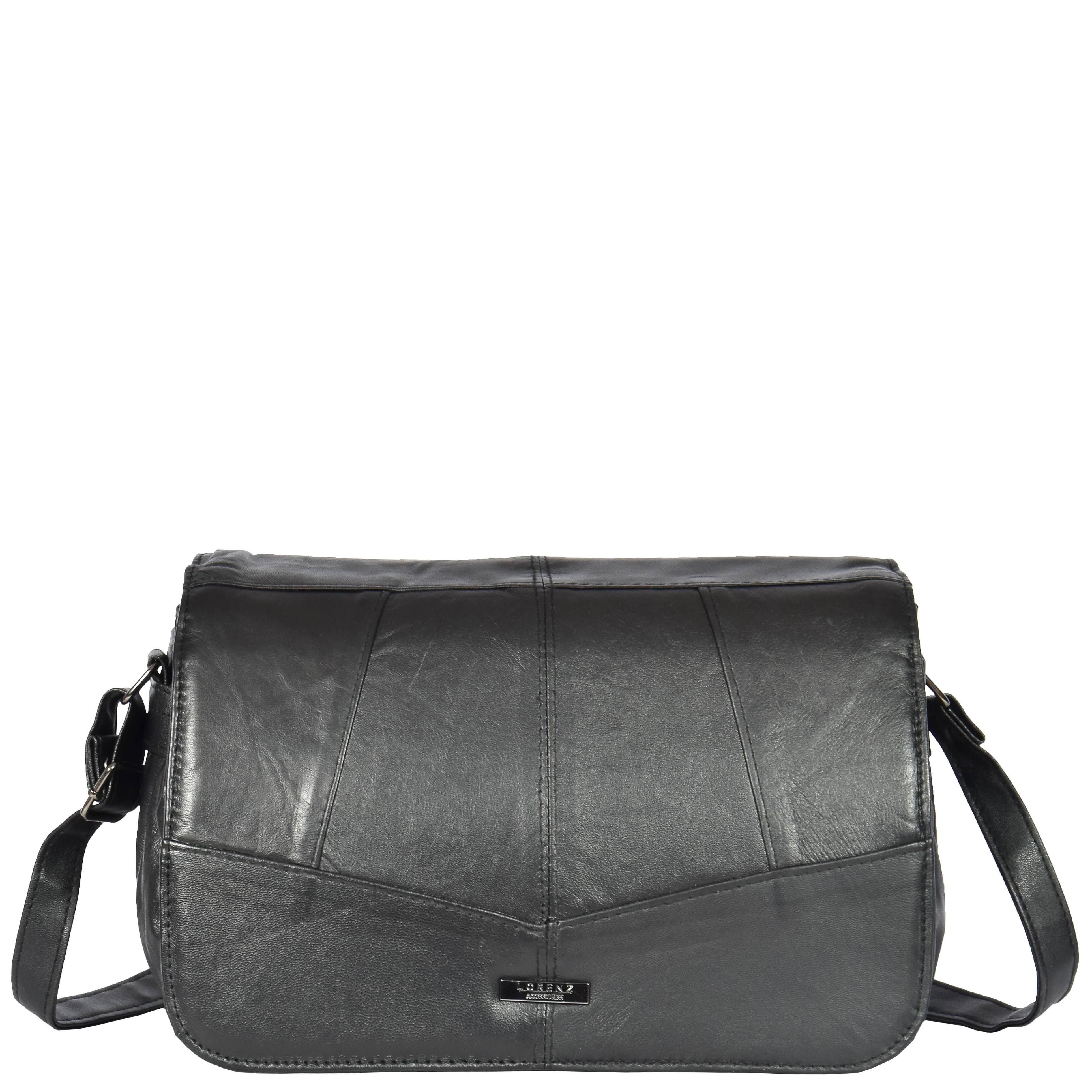 House of Leather House of Leather Women's Womens Leather Cross Body Shoulder Bag HOL971 in Black - 2