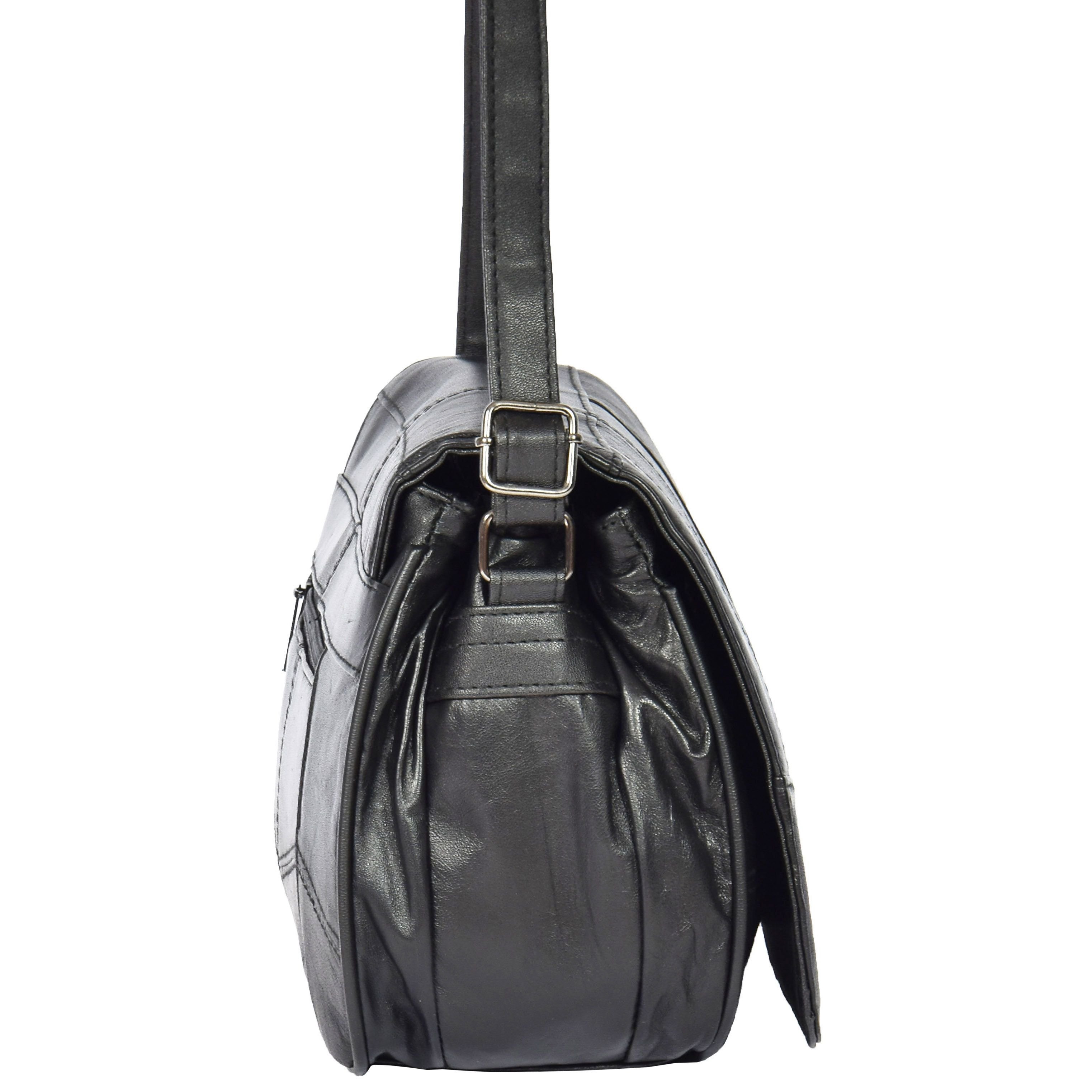 House of Leather House of Leather Women's Womens Leather Cross Body Shoulder Bag HOL971 in Black - 3