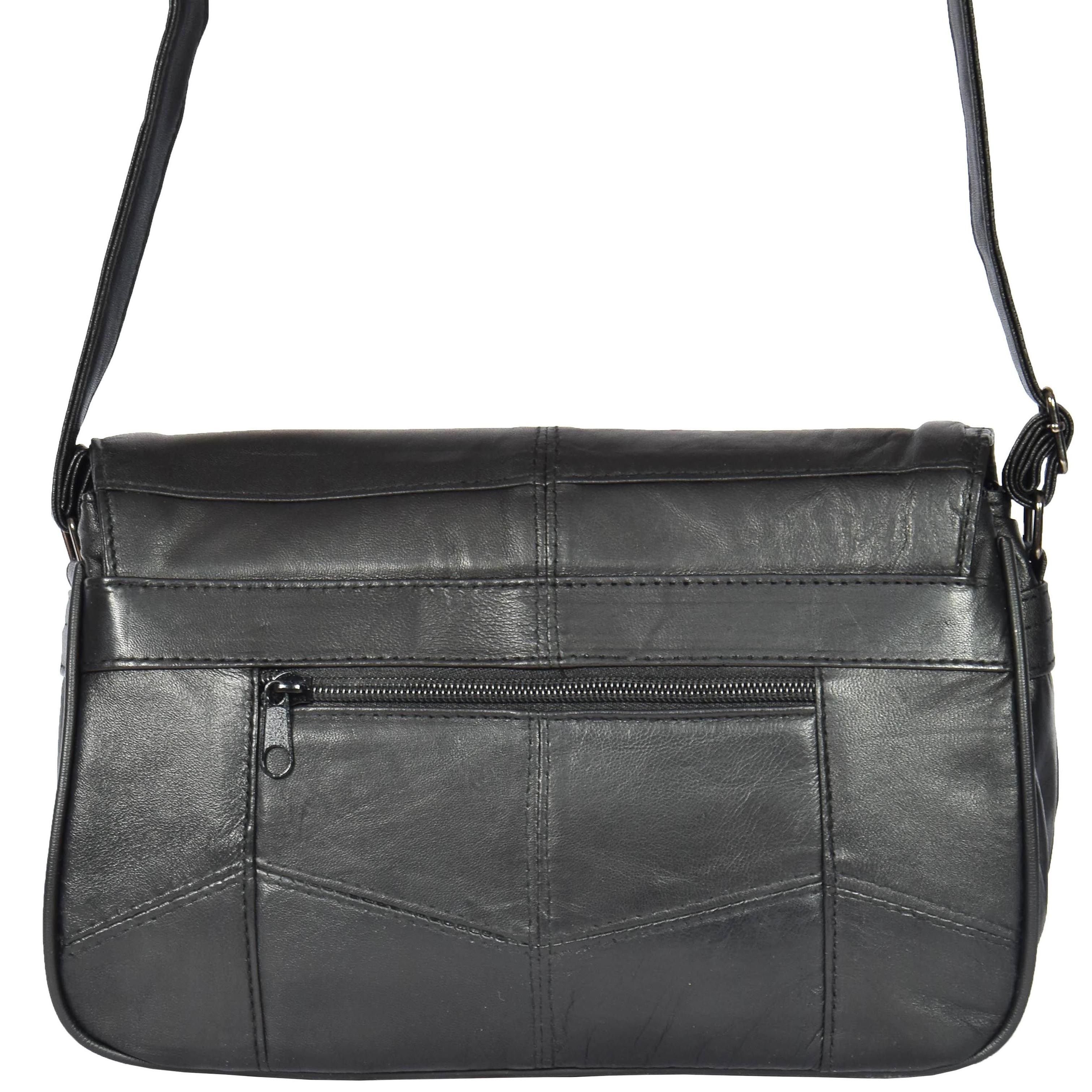 House of Leather House of Leather Women's Womens Leather Cross Body Shoulder Bag HOL971 in Black - 4