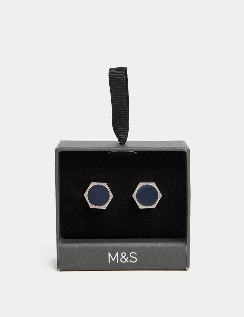 Marks & Spencer M&S Hexagonal Cufflinks Silver