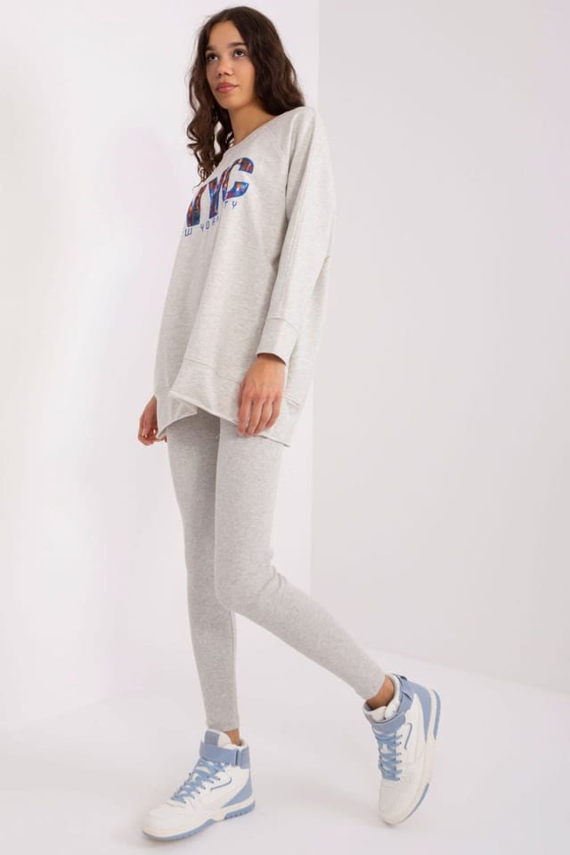 Love Lace Love Lace Women's Hoodie & Leggings Set High Waist Print in Grey - 3