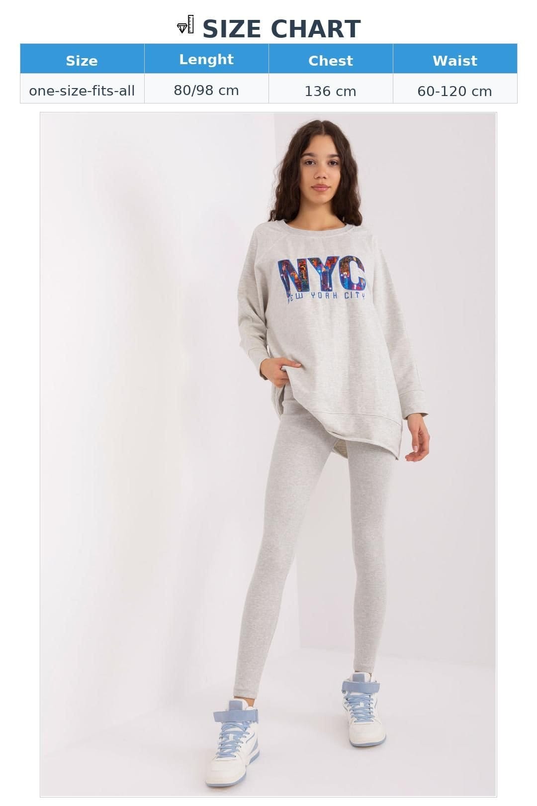 Love Lace Love Lace Women's Hoodie & Leggings Set High Waist Print in Grey - 4