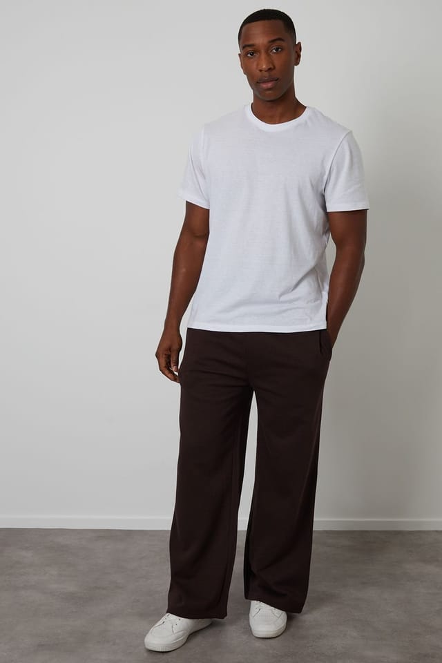 Threadbare Threadbare Men's Wide Leg Joggers in Chocolate - 3
