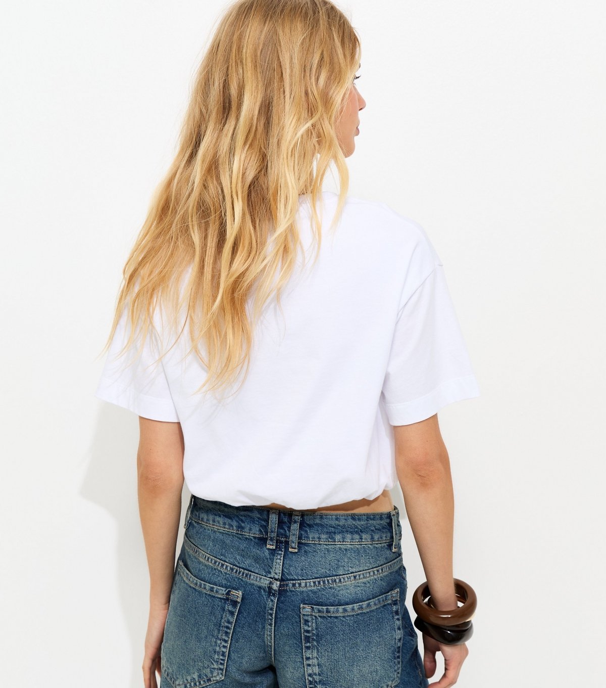 New Look Women's White Cropped Bubble Hem T-Shirt New Look - 4