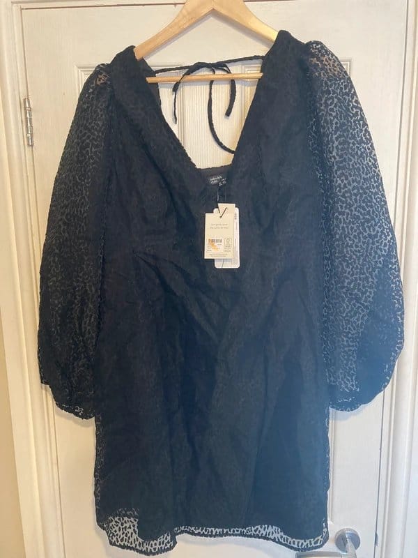 Nobodys Child Nobody’s Child Zendaya Mini Dress Black Leopard Jacquard UK 16 BNWT - 1