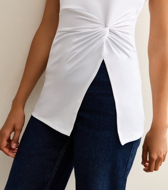 New Look Women's White Twisted Front Longline Vest New Look - 3