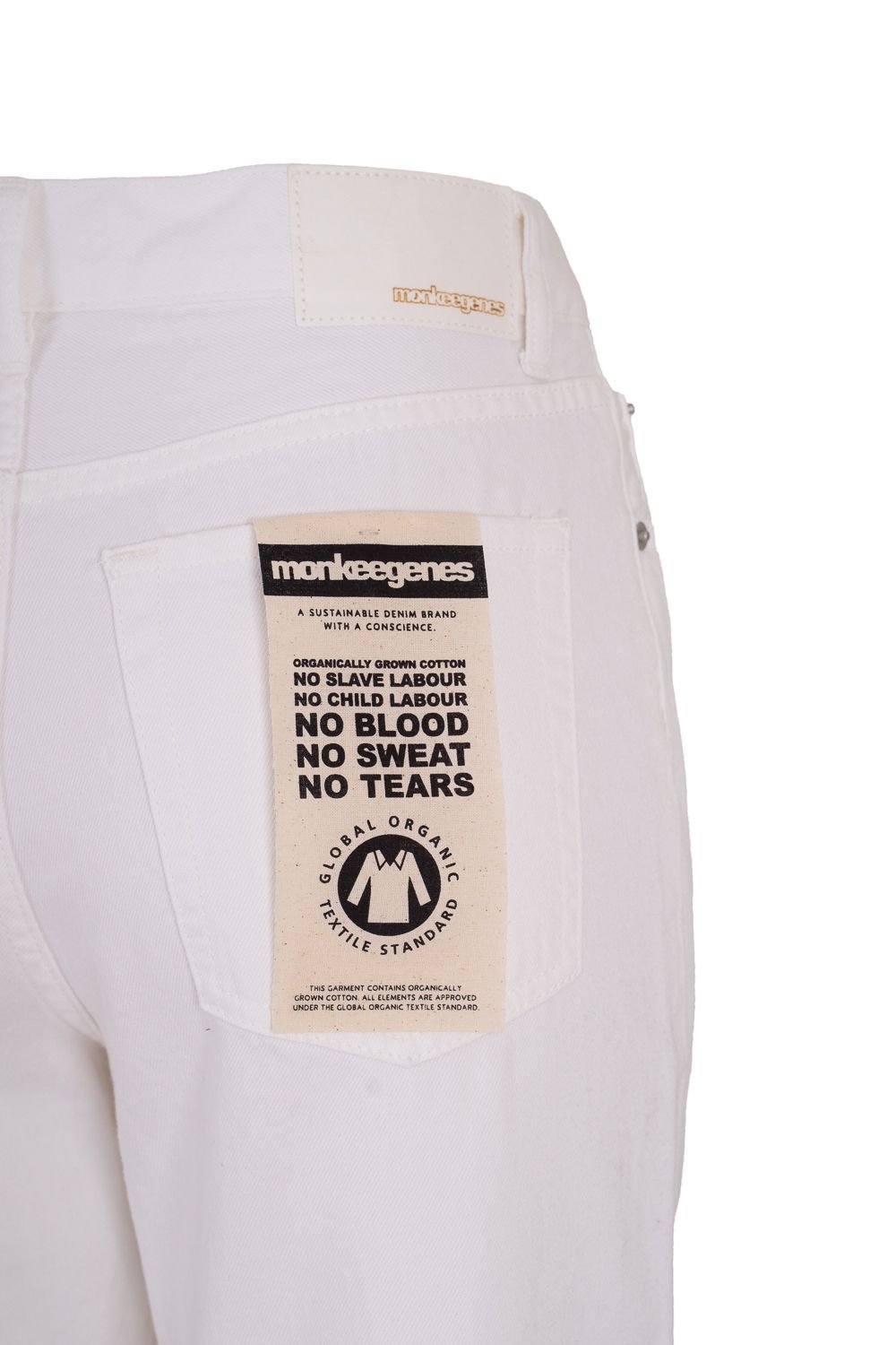 Monkee Genes Monkee Genes Women's Straight Leg Denim Jeans in Ecru - 4